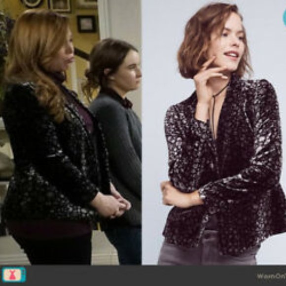 Anthro Elevenses Floral Velvet Blazer Jacket Coat - Picture 3 of 12